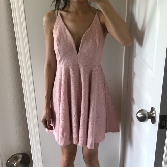 HONEY Chelsea Pink Lacey Dress - Picture 1 of 4